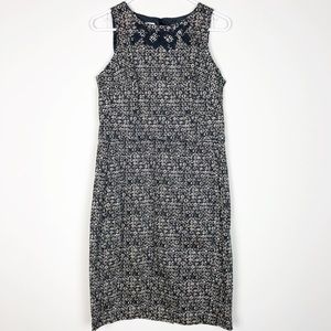 Evan Picone Black Geo Print Career Sheath Dress